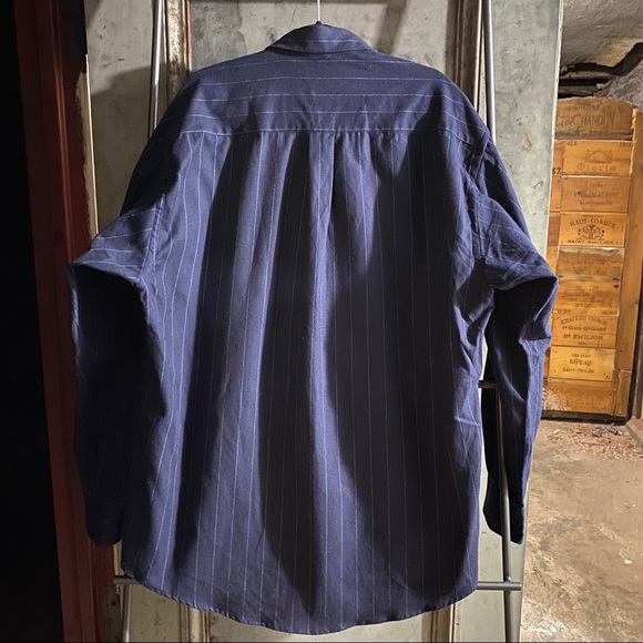 Burberry Navy Blue Striped Button Down Shirt - Picture 5 of 10